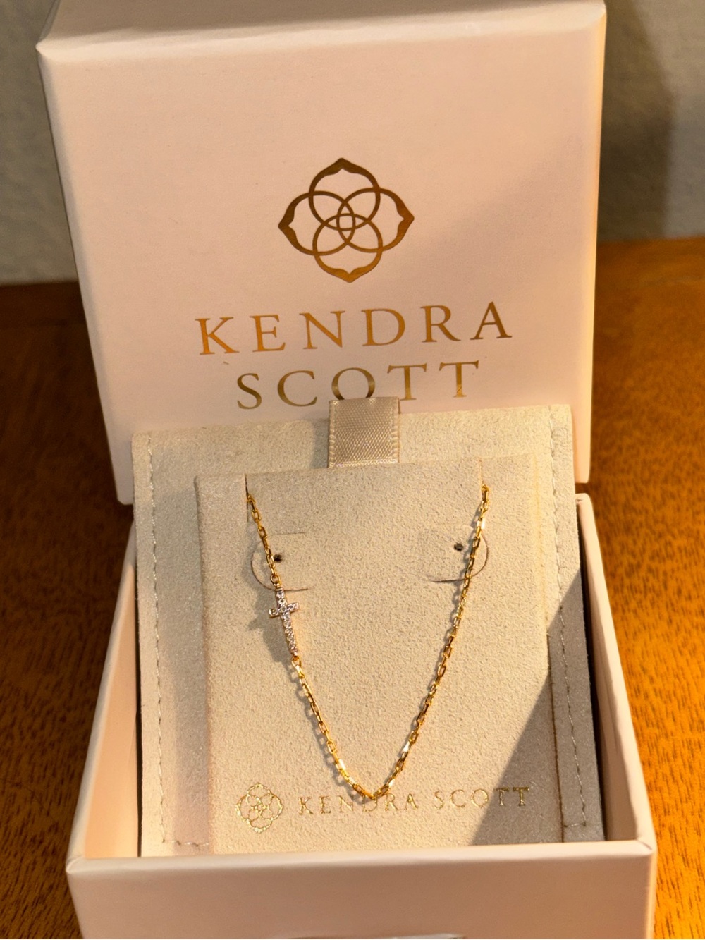 Kendra Scott Gold Cross Necklace with Sparkling Crystal Accent